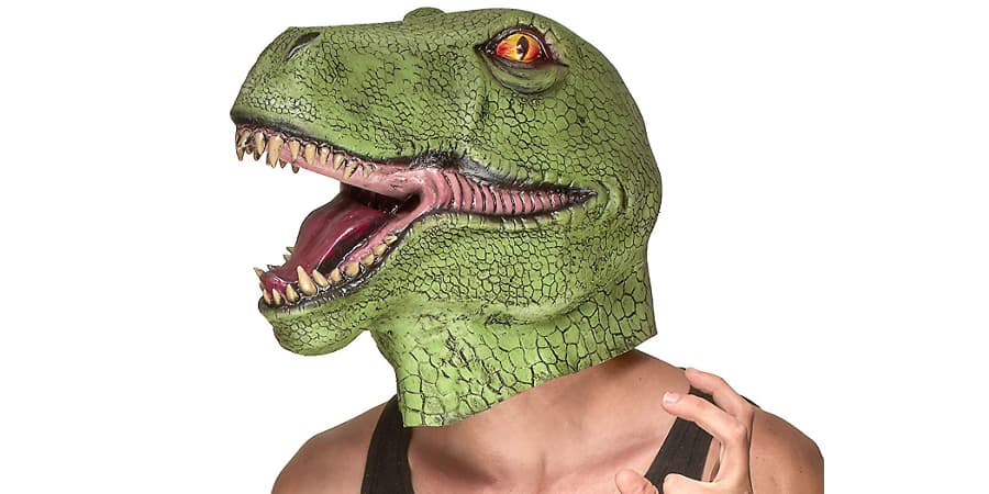mascara de latex de dinosaurio jurassic park