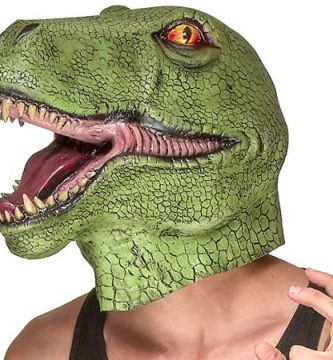 mascara de latex de dinosaurio jurassic park