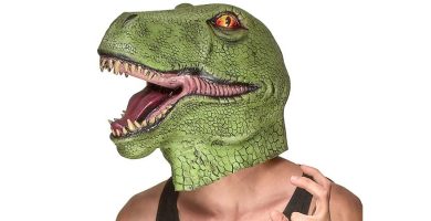 mascara de latex de dinosaurio jurassic park